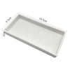 White rectangular tray organizer with dimensions 9.5cm by 19.5cm and a depth of 2cm.