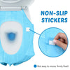 Blue non-slip stickers used to secure disposable toilet seat covers for training