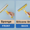 Squeegee-Set zum Reinigen von Glas und Fenstern mit Schwamm vorne und Silikonstreifen hinten