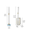 A white disposable toilet brush set with a long handle and cleaning brush.