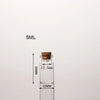 A clear glass bottle with a cork, labeled 5ML, and marked dimensions of 12.5mm and 22mm.