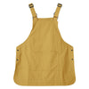 A mustard yellow waterproof outdoor work apron with straps and a large front pocket.