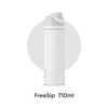 A white FreeSip 710ml insulated water bottle with a clear straw cap.