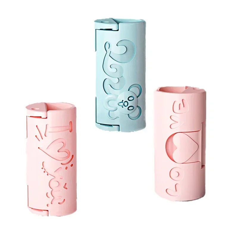 A set of pink and light blue anti-slip clips used for securing bed sheets and quilts.