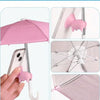 Two pink universal phone sunshades with suction cups shown in various angles.