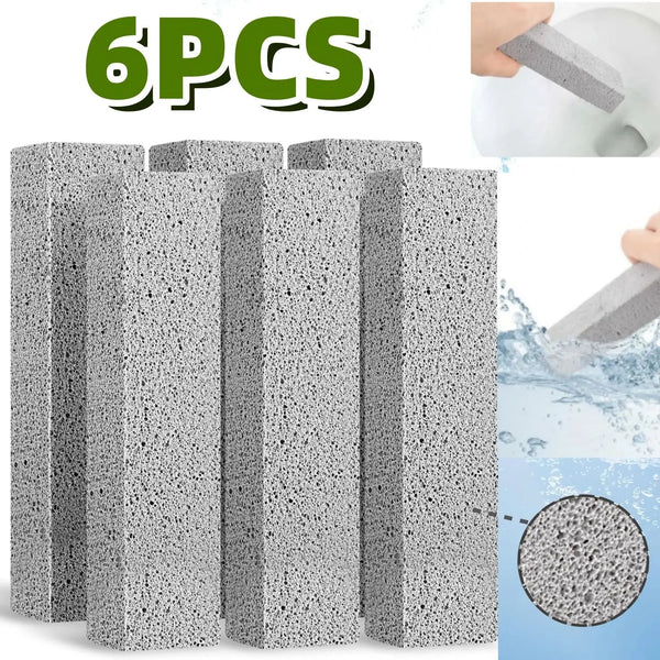Six pieces of gray pumice stone cleaning sticks for removing stains from toilets, tiles, and sinks.