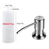 A white 500ml soap dispenser bottle with a silver pump mechanism and measuring lines.