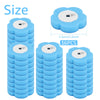 Trois kits de brosses de toilette jetables bleues présentés sous différents angles