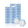 A set of bulk toilet wand refill heads with blue and white striped cleaning wipes.