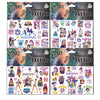 A set of temporary tattoos featuring various K-Pop inspired designs for birthday party decor.
