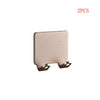 Two aluminum shaving razor storage racks with a rectangular body and mounting tabs.