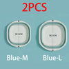 Two sizes of foldable plastic wash basins, Blue-M (30.5cm) and Blue-L (36.5cm), are shown side by side.