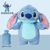 A soft blue cartoon anime plush toy shaped like a bunny, next to a light blue plastic bottle.
