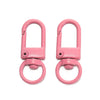 A pair of pink alloy snap lobster clasp hooks for jewelry making