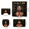 A set of three wall hangings featuring the phrase God says I am with various designs and colors.