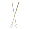 A pair of reusable silicone straw cleaning brushes with long, thin bristles.