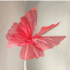 A vibrant pink and red 3D simulated butterfly decoration with delicate, layered wings.