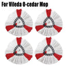 Replacement mop head pads for Vileda O-Cedar mop, showing various white and red textured pads.