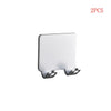 Two aluminum shaving razor storage racks shown against a white background.
