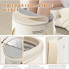 A portable collapsible bucket for foot soaking, showing various angles and features.