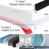 Silicone shower threshold water barrier strip in black and white colors for house improvement