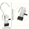 Stainless steel clothespin with a metal hook and black clip for laundry organization