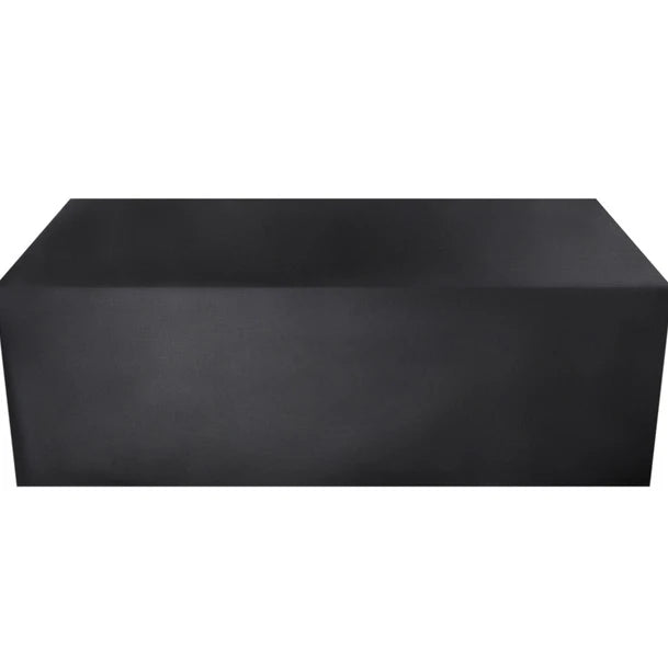 Couverture en poussière rectangulaire noire pour mobilier d'extérieur.