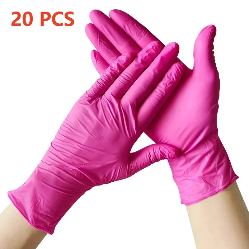 Fuchsia Nitrile Disposable Cleaning Gloves