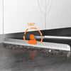 Silicone squeegee broom with an aluminum handle demonstrating a 180-degree cleaning motion.