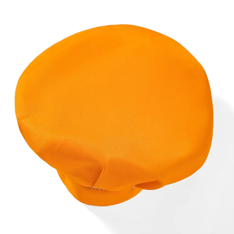 Orange kids adjustable apron and chef hat set