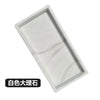 A rectangular white marble tray organizer set for kitchen or bathroom use.