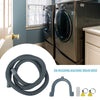 A set of 2m washing machine drain hoses, including a flexible hose and an L-shaped extension tool.