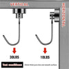Two magnetic hooks are shown, one vertical and one horizontal, demonstrating a 30lbs and 10lbs load capacity.