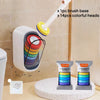 Support de brosse à toilette mural avec une base et quatorze têtes colorées
