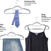 Set of non-slip heavy-duty plastic hangers with 360 degree swivel hooks for various clothing items