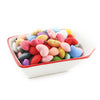 A collection of ten colorful silicone heart-shaped charm beads in various shades of pink, red, yellow, and blue.