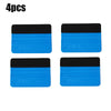 Four blue and black suede felt squeegees for vinyl wrap and film installation