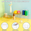 Acrylic stackable buffet riser used to display food items like pastries and fruit on a desk.