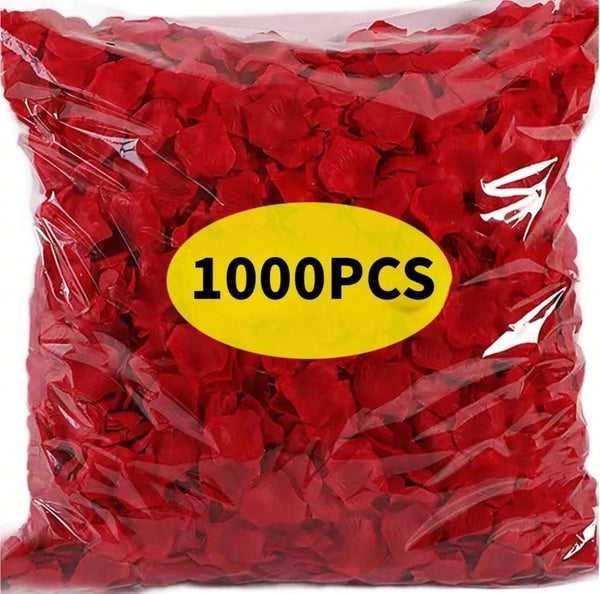 Bag of 1000 artificial red rose petals for romantic events