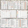 A collection of various task planner and cleaning checklist notebooks for organizing daily routines and household chores.