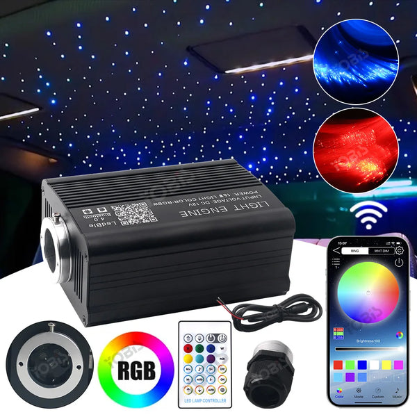 A black LED light engine and related components including a controller and power cord for interior lighting.
