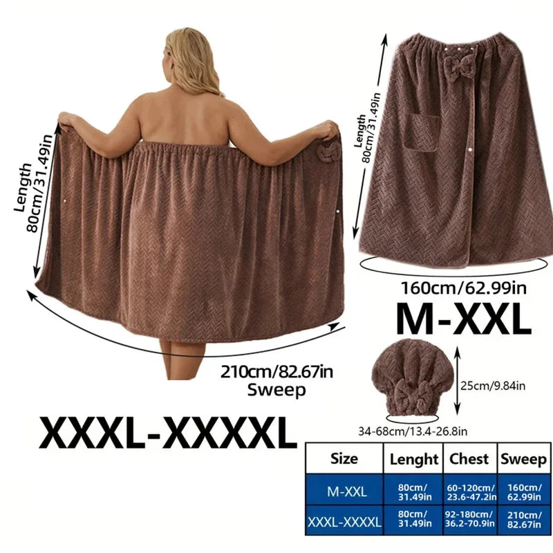 Brown fabric bath towel set featuring various sizes and lengths for a luxury bath experience