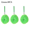 Three green extendable microfiber dusters with long handles.