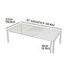 A white adjustable extendable shoe cabinet organizer with dimensions 27cm to 62cm and a height of 15cm.