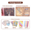 A package including an adventure book, an exquisite packaging box, and various accessories like photo cards and stickers.