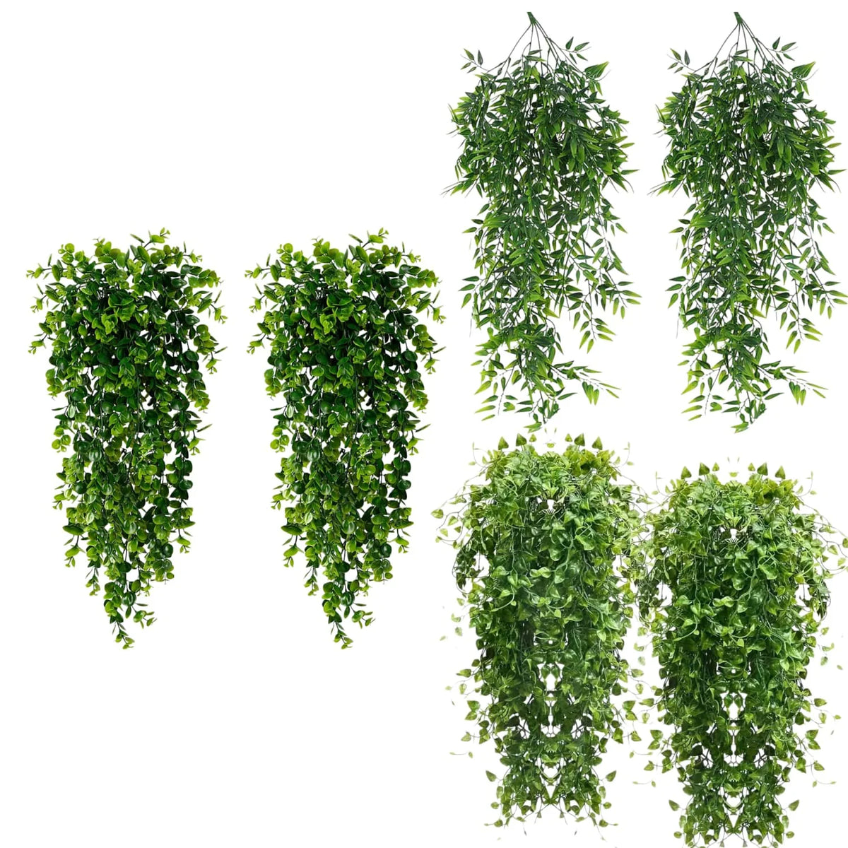 Múltiples arreglos de vides artificiales verdes colgantes para decoración del hogar