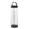 Distributeur de sacs en filet transparent avec poignée et base noires.
