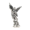 Silberfigur des Erzengels Michael mit Flügeln und Speer