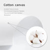Close-up view of a white cotton canvas fabric texture.