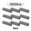 Nine rolls of gray thickened microfiber cleaning cloths, measuring 20x30cm each.
